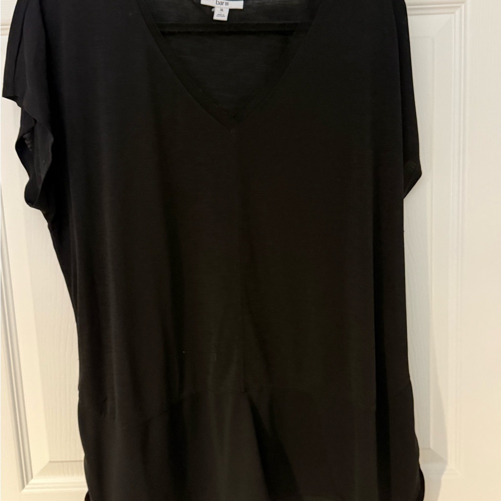 Bar III Black V-Neck Blouse